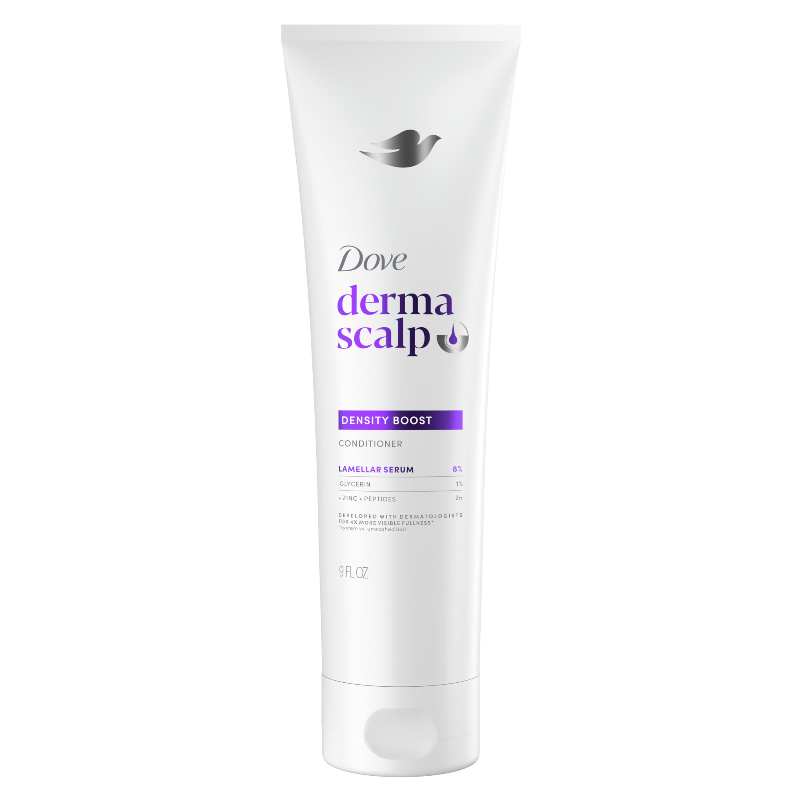 Dove Derma Scalp Conditioner 1 ct Density Boost for 4x More Visible Fullness, with Glycerin, 9 oz