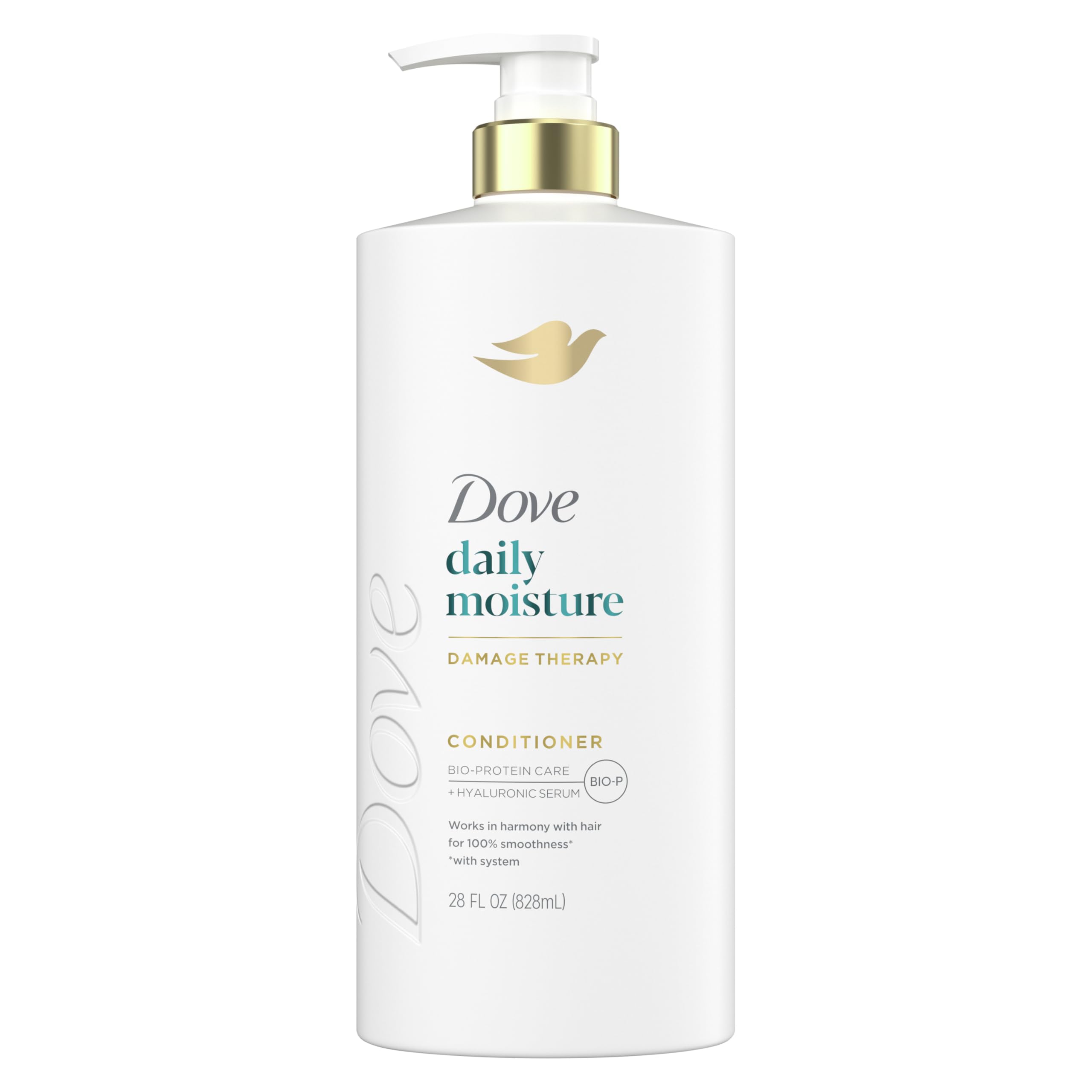 Dove Conditioner Daily Moisture for Dry Hair with Bio-Protein Care Technology and Hyaluronic Serum 28 Fl Oz
