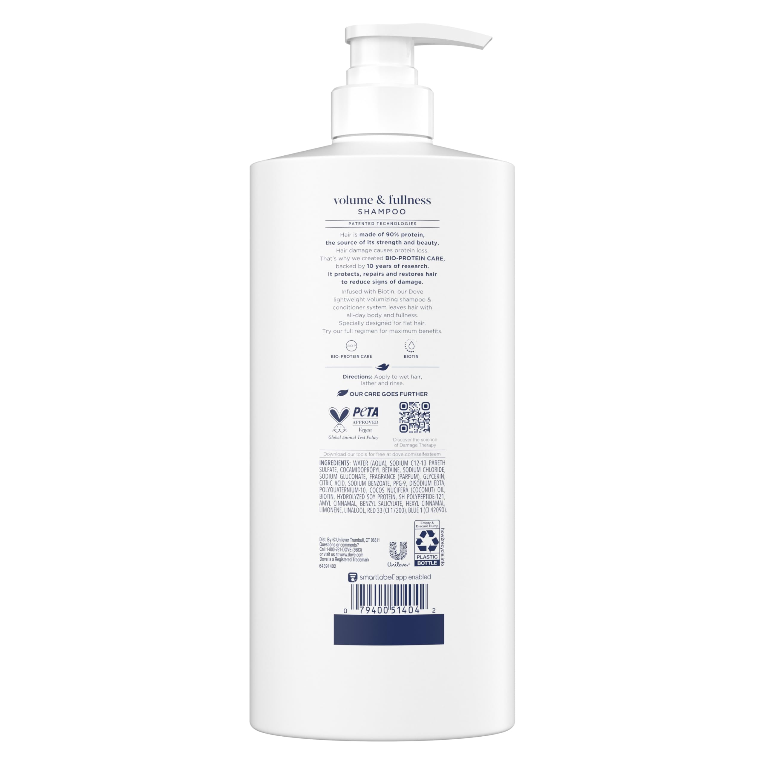 Dove Shampoo Volume & Fullness for Fine, Thin Hair with Bio-Protein Care Technology and Biotin 28 Fl Oz