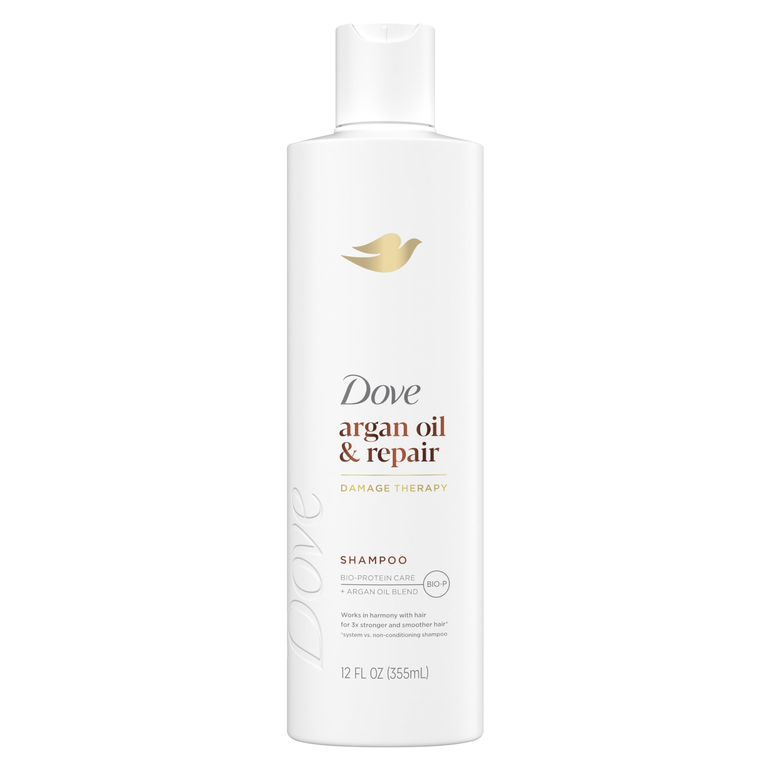 Dove Shampoo Argan Oil & Repair for Fine Hair with Bio-Protein Care Technology and Argan Oil Blend 12 Fl Oz