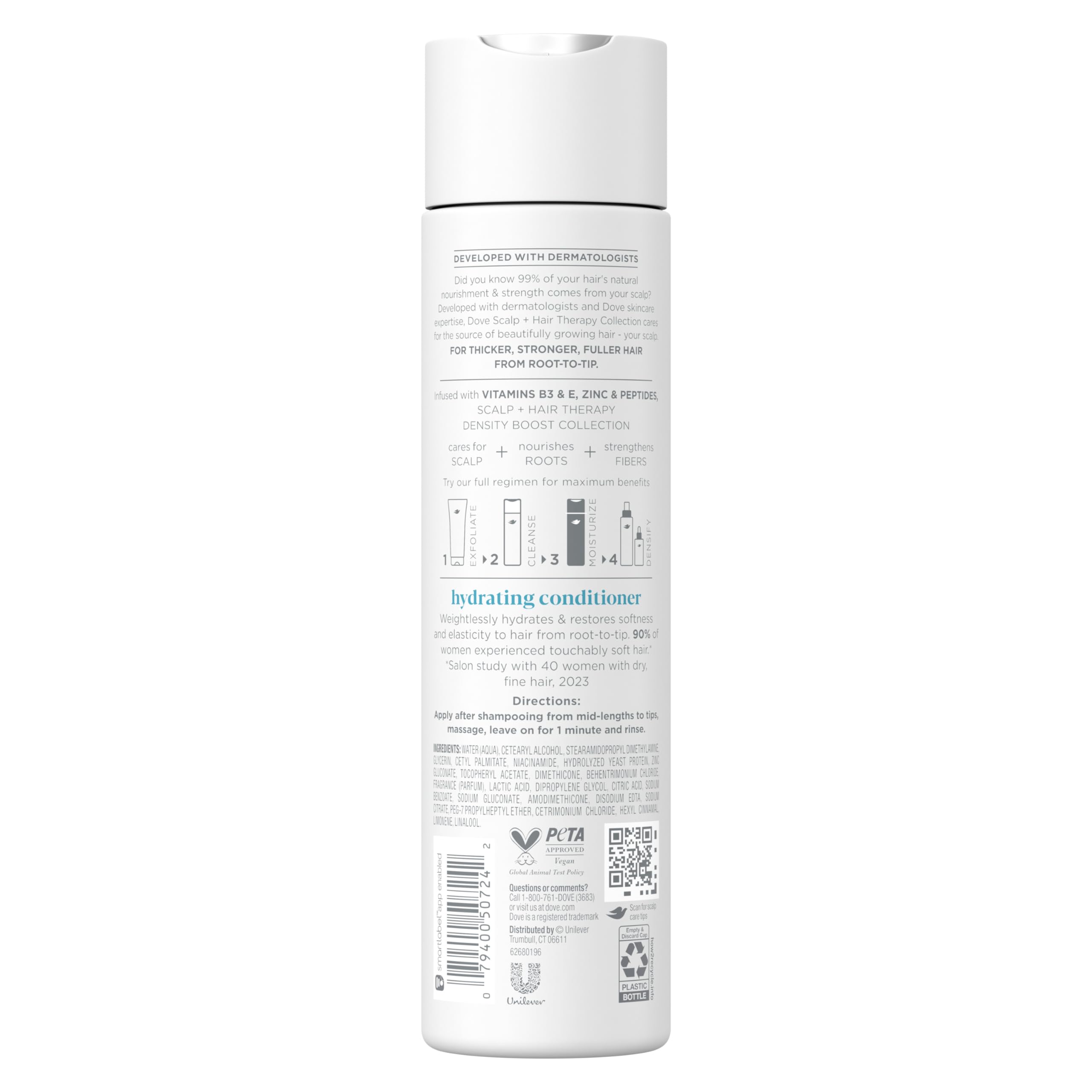 Dove Density Boost Hydrating Conditioner Scalp Therapy for Dry Hair, with Vitamin B3, Zinc and 0% Sulfates, 9.25 oz