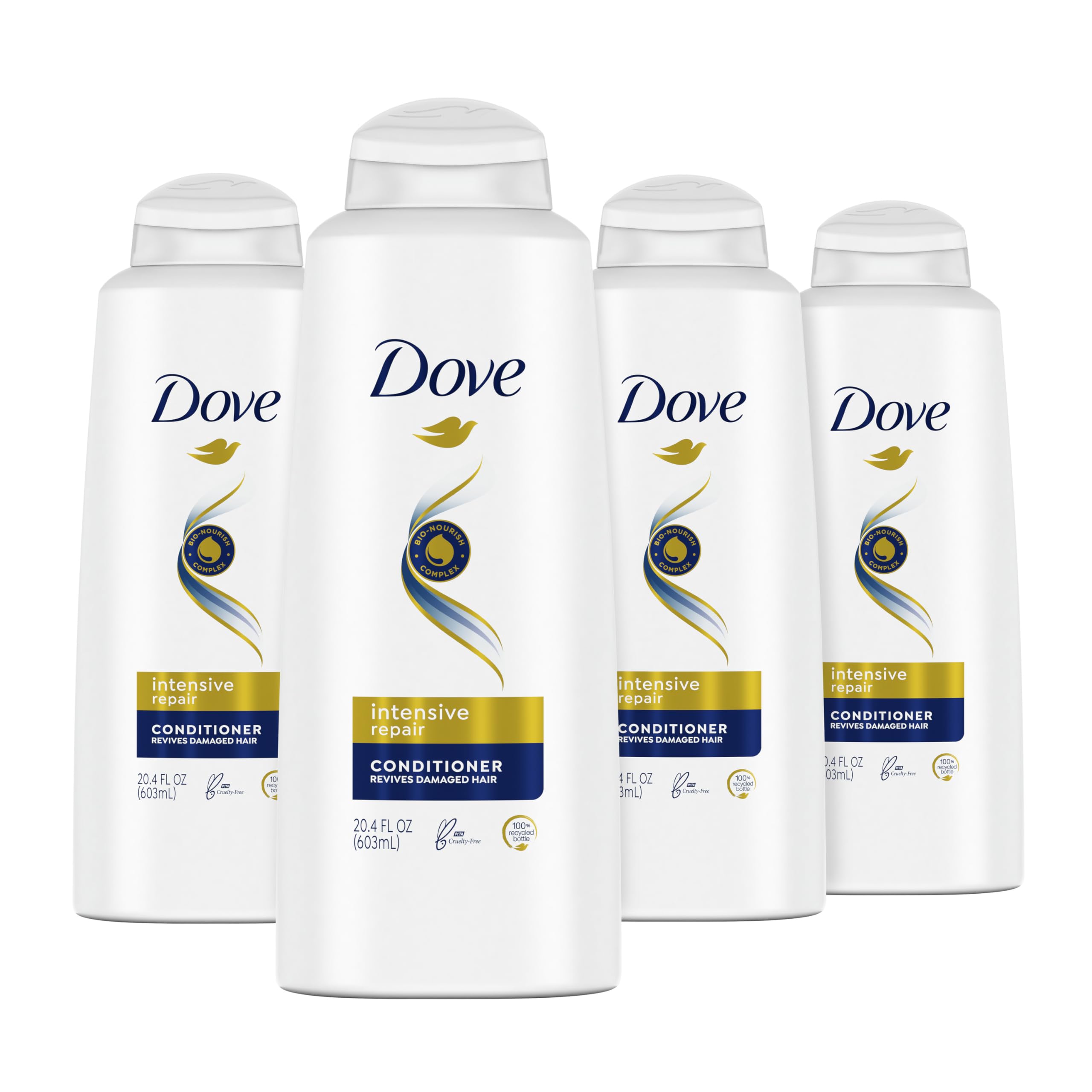 Dove Nutritive Solutions Strengthening Conditioner Intensive Repair 4 Count for Damaged Hair Deep Conditioner with Keratin Actives 20.4 oz