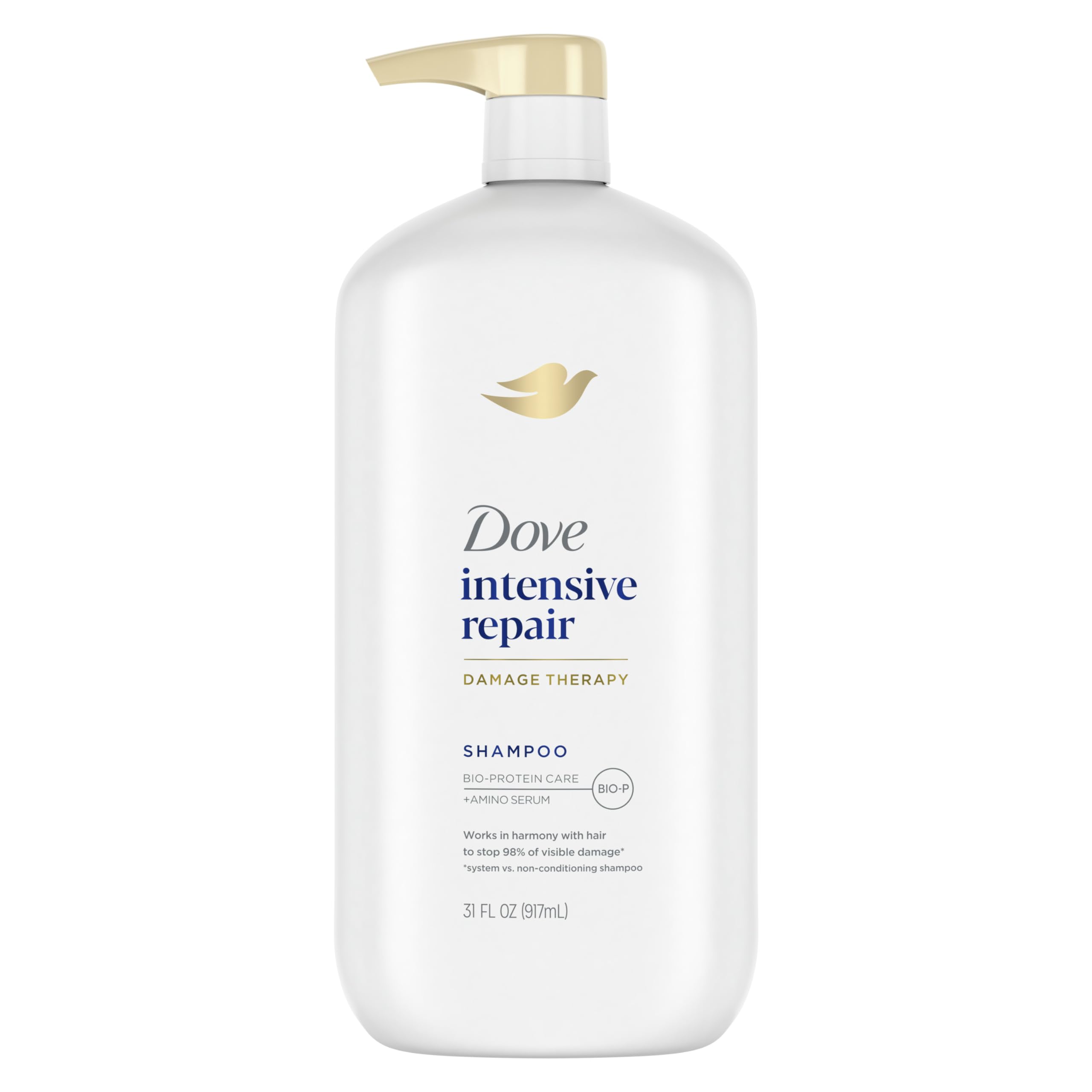 Dove Shampoo Intensive Repair Pack of 4 for Damaged Hair Shampoo with Bio-Restore Complex 31 oz