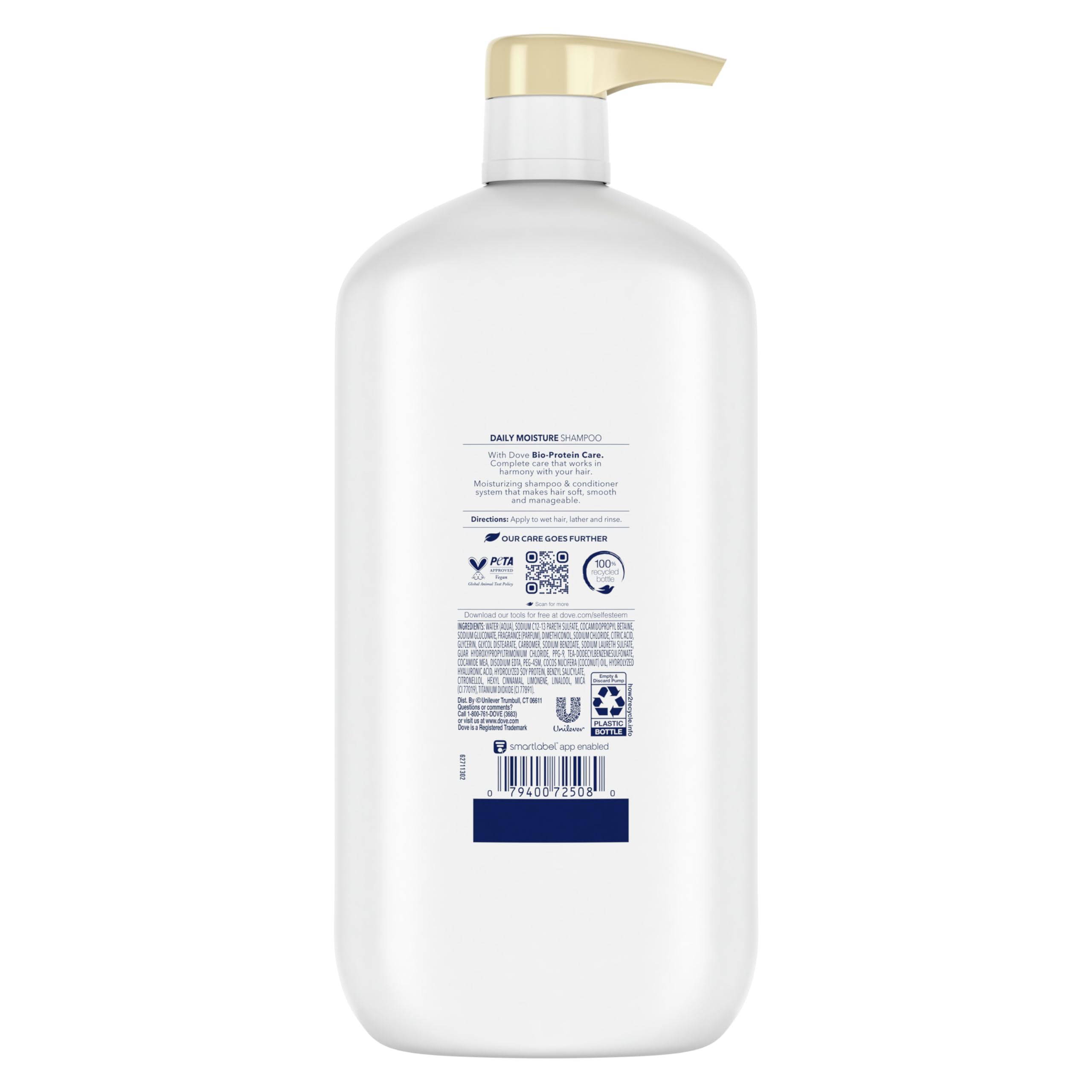Dove Ultra Care Shampoo Daily Moisture Pack of 4 for Dry Hair Shampoo with Bio-Restore Complex 31 oz