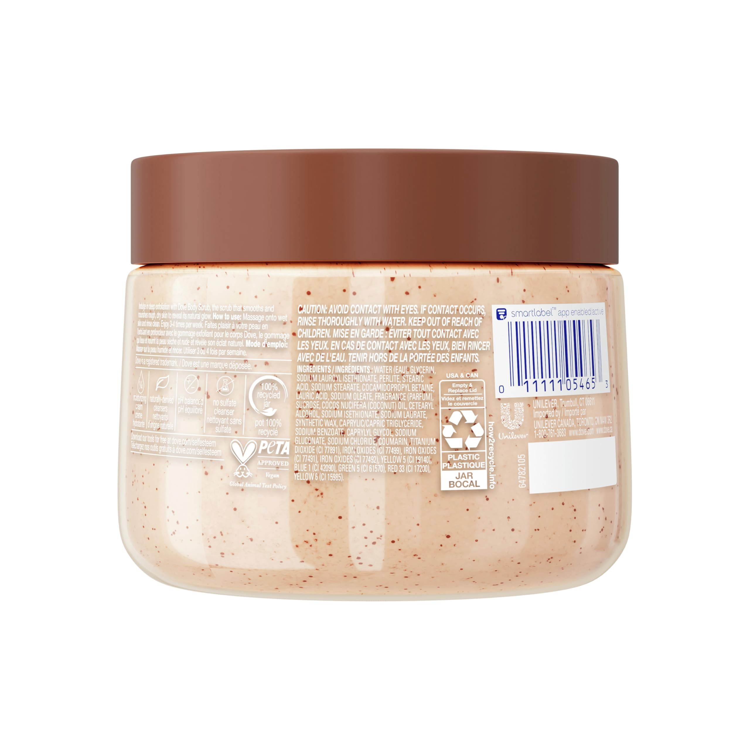 Dove Brown Sugar and Coconut Butter Body Scrub Exfoliates and Deeply Nourishes for Smooth, Radiant Skin 15 oz