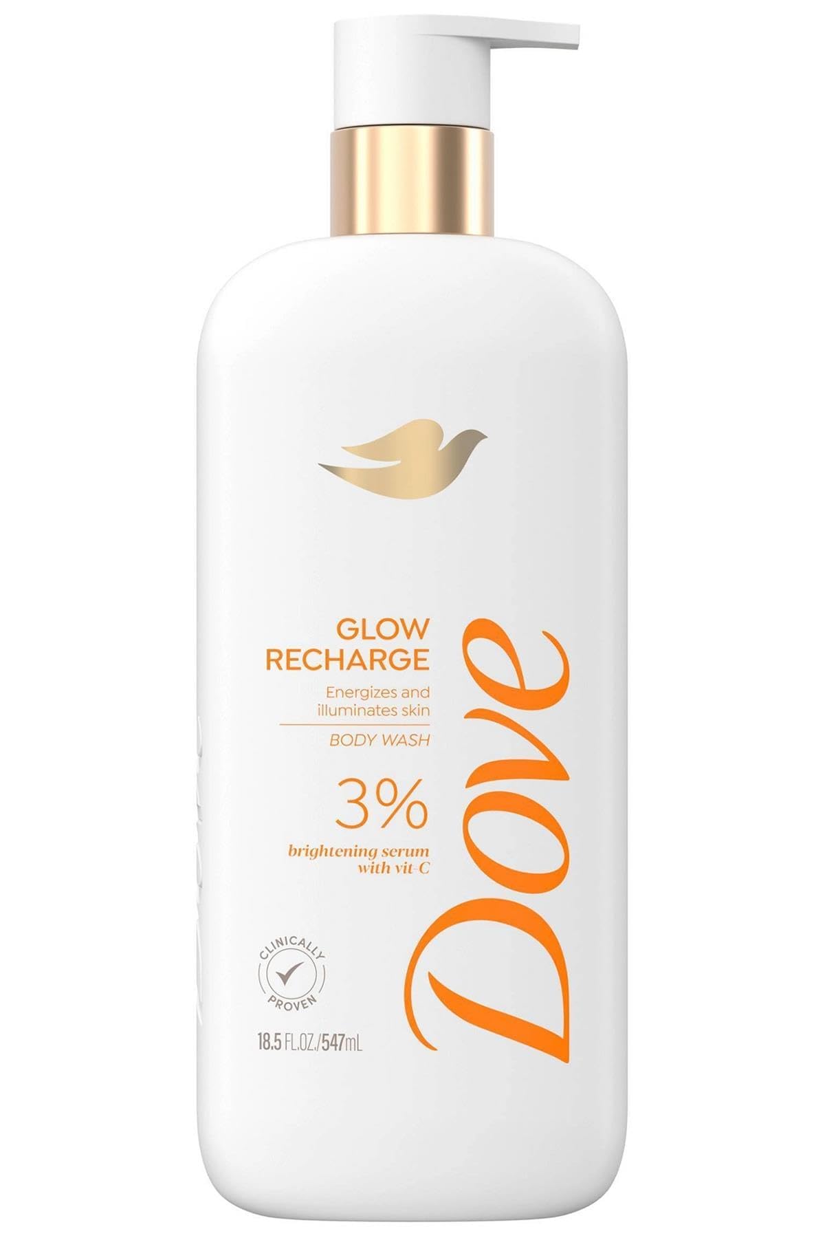 Dove Serum Body Wash Glow Recharge illuminates & Exfoliates skin with brightening Vitamin C Serum 18.5 Fl Oz