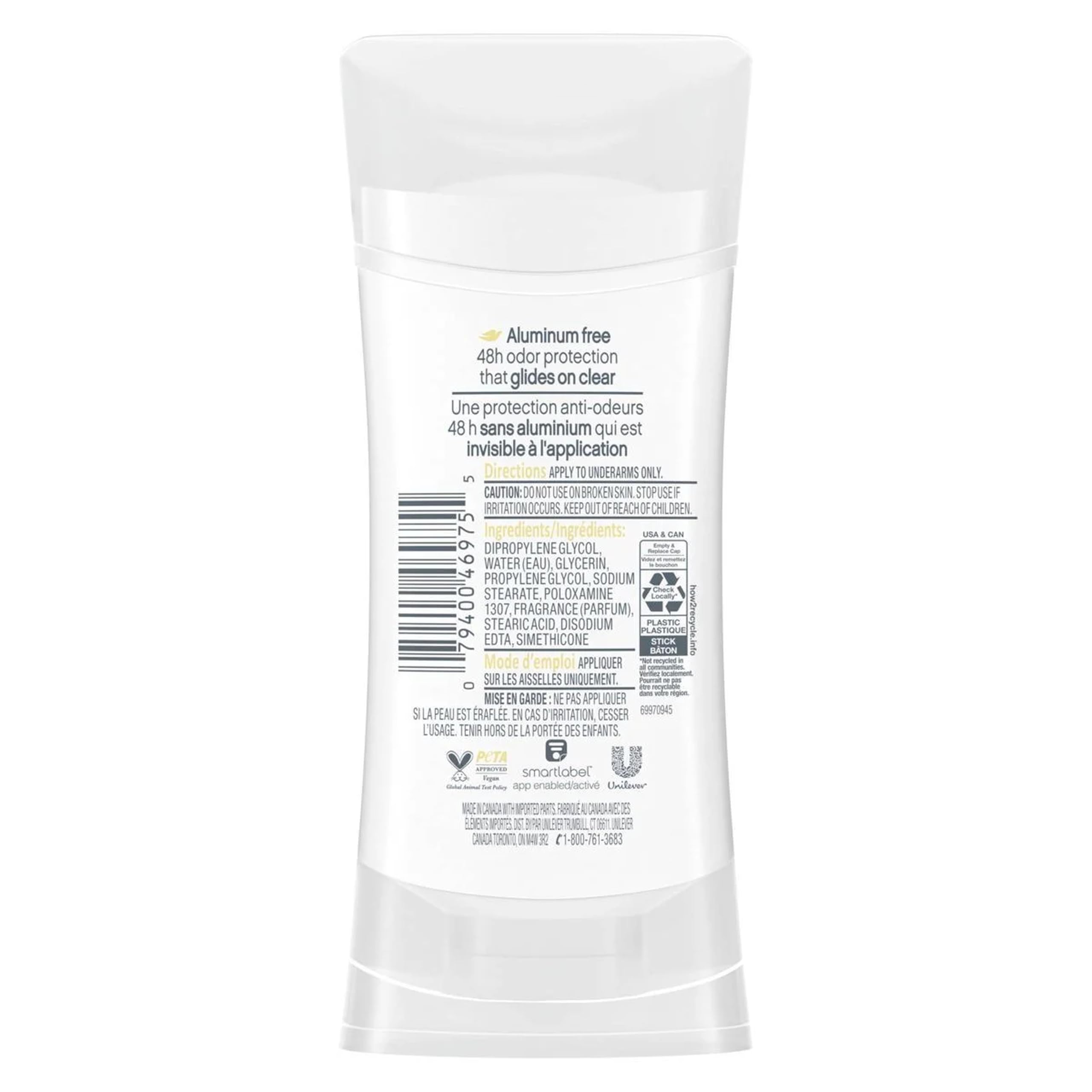 Dove Aluminum Free Deodorant for Women 3 Count Sensitive 72 hour odor protection 2.6 oz